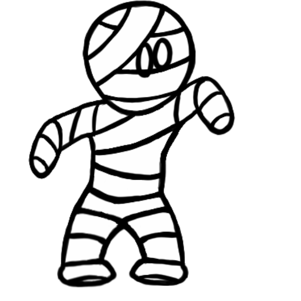 mummy dancing with arms up